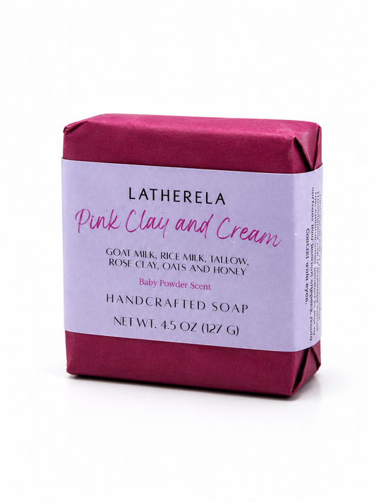 Pink Clay & Cream | Goat Milk, Honey & Rose Clay Soap
