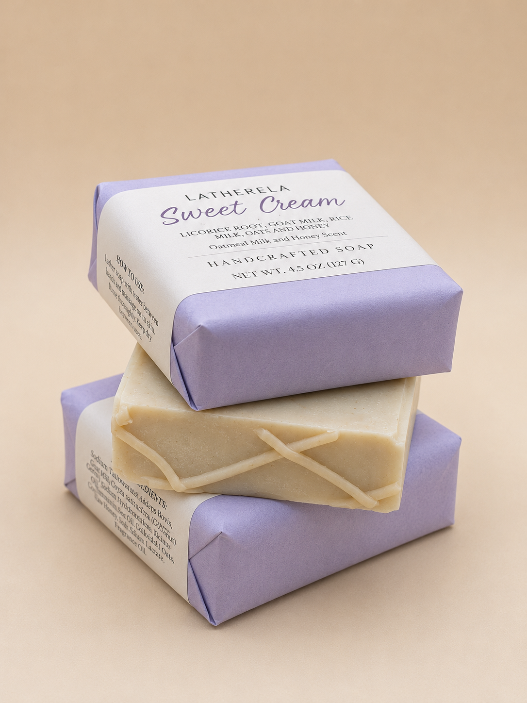 Sweet Cream Soap | Goat Milk, Honey & Oat Cold Process Soap