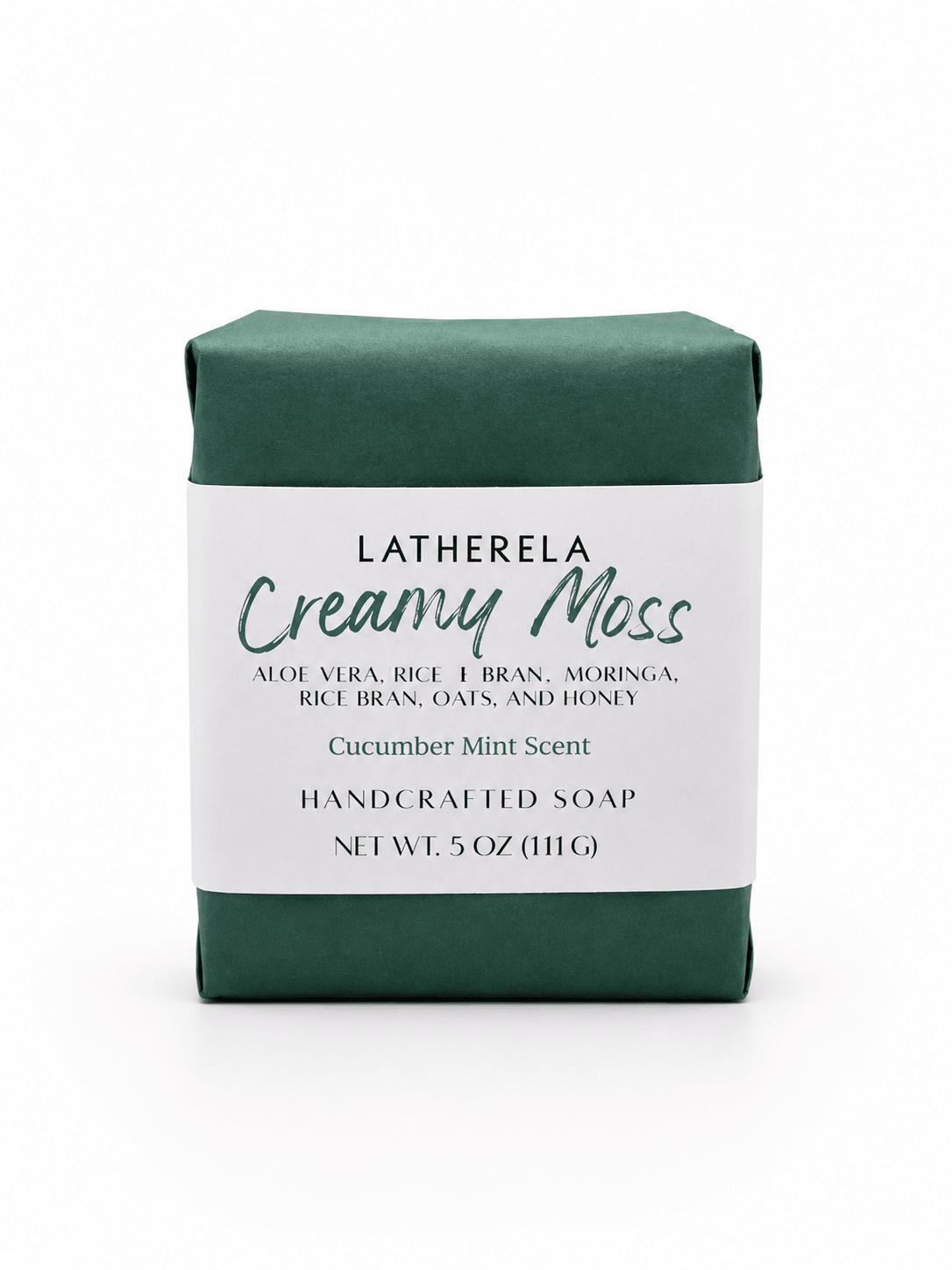 Creamy Moss Handcrafted Tallow Soap | Aloe Vera, Moringa, Rice Bran, Oats & Honey - Latherela