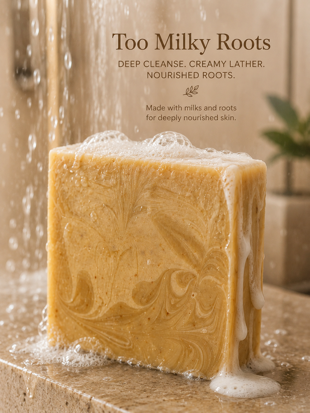 Jabón demasiado lechoso Roots | Jabón de leche de cabra, leche de arroz, cúrcuma y regaliz
