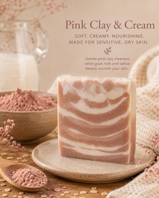 Pink Clay & Cream: Rose Clay Bar
