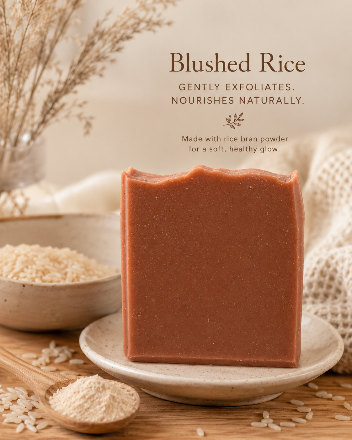 Blushed Rice: Rice & Rose Clay Bar